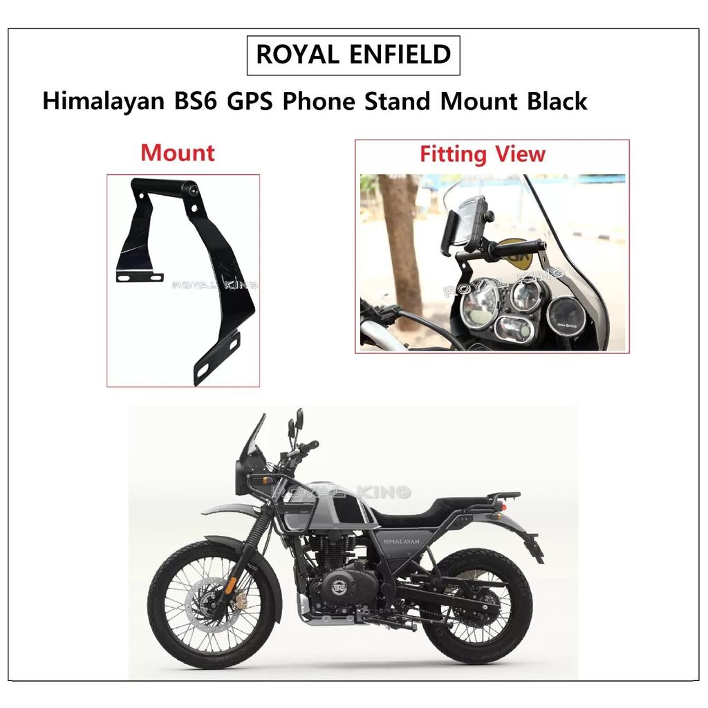 Black "GPS Phone Stand Mount Black" Fit for Royal Enfield Himalayan 411 BS6