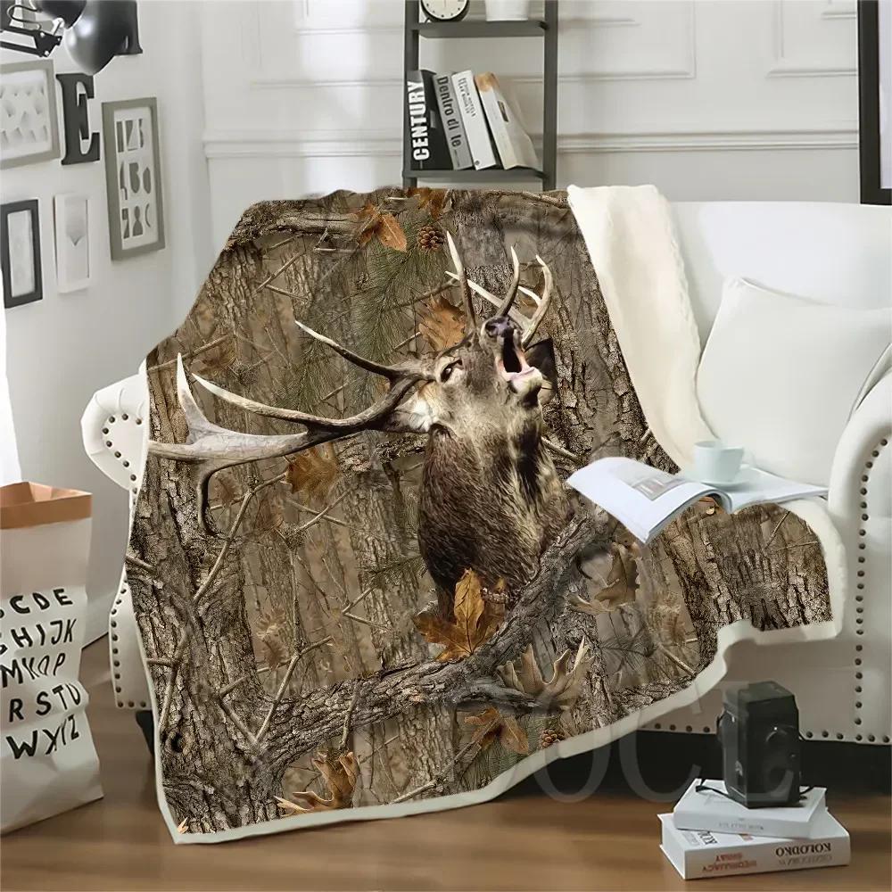 Coperta Ispessita Caccia al Cinghiale Maiale Stampata Coperte da Lancio per Letti Peluche Soffice Adolescente Decorazione Casa Biancheria da Letto Piumino per Adulti