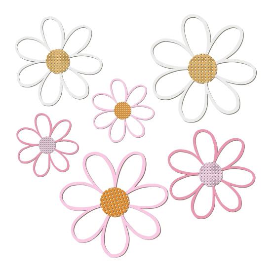 6Pcs/Set Flower Wall Decoration Wooden Flower Cutout Rustic Flower Wall Art Ornament