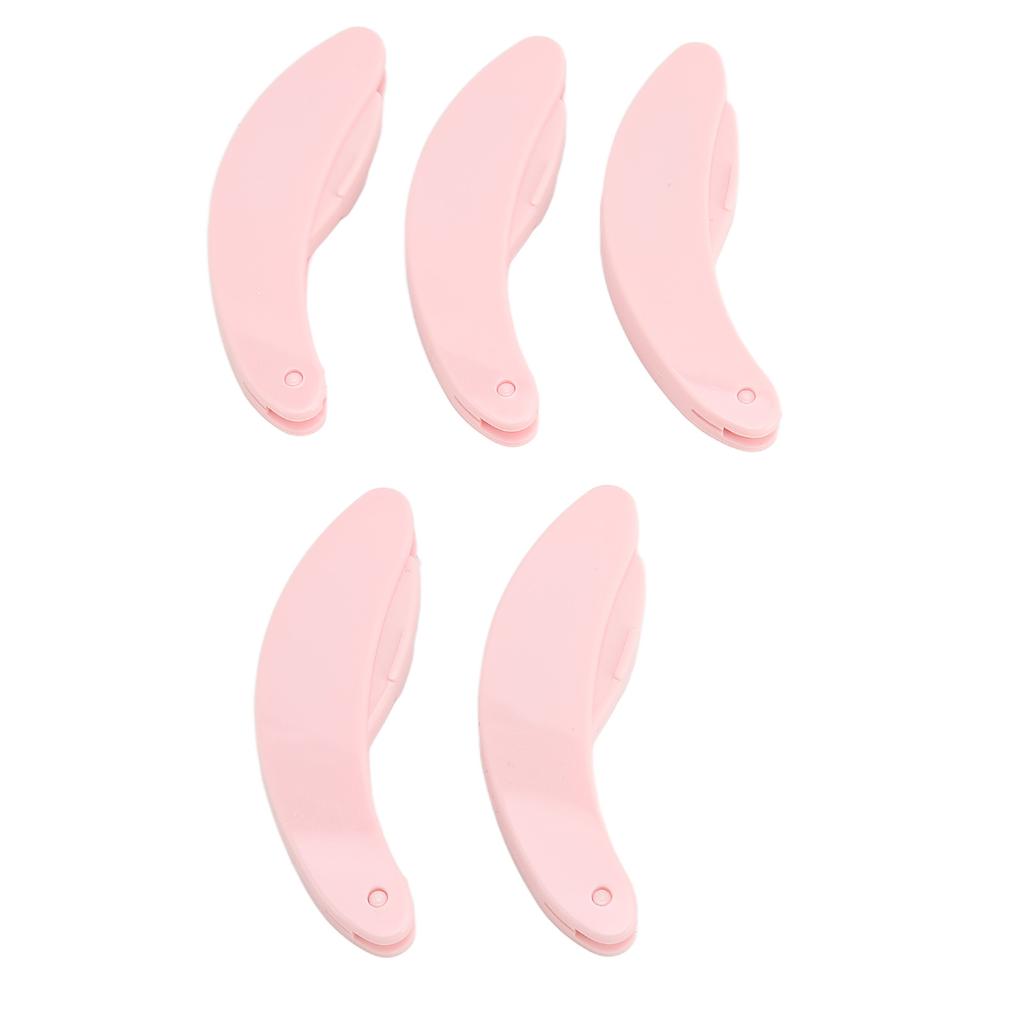 5 sztuk Zakrzywiony Uchwyt Grzebień do Rzęs Stal Nierdzewna Składany Grzebień z Ząbkami do Rzęs Narzędzie do Makijażu Różowy