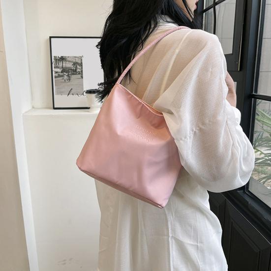 Women's Shoulder Bag Nylon Solid Color Tote Bag Portable Ladies Casual Handbag Commuting Sac for Work Street Daily Outings