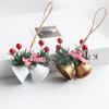 Christmas Day Decoration Double Horn Bell Showcase Christmas Tree Pendant Handmade DIY Accessories Metal Bell Pendant