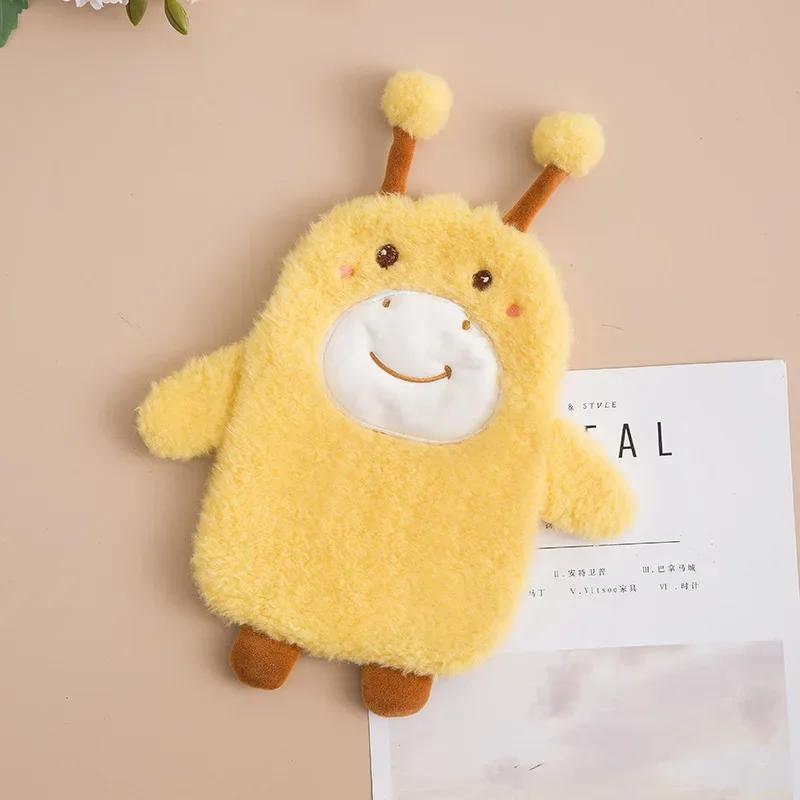 Hot Water Bottle With Cover Cartoon Frog Rabbit Warm Bag Plush Hot Water Bottle Protective Removable Hot Water Bag Cover