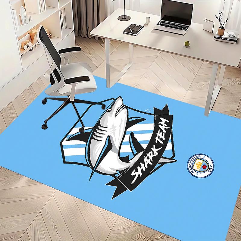 Manchester City Football Club Printed Absorbent Washable Carpet, Non-Slip Bathroom Mats, Kitchen Rugs, Yoga Mat,Living Room Entrance, Camping Picnic R