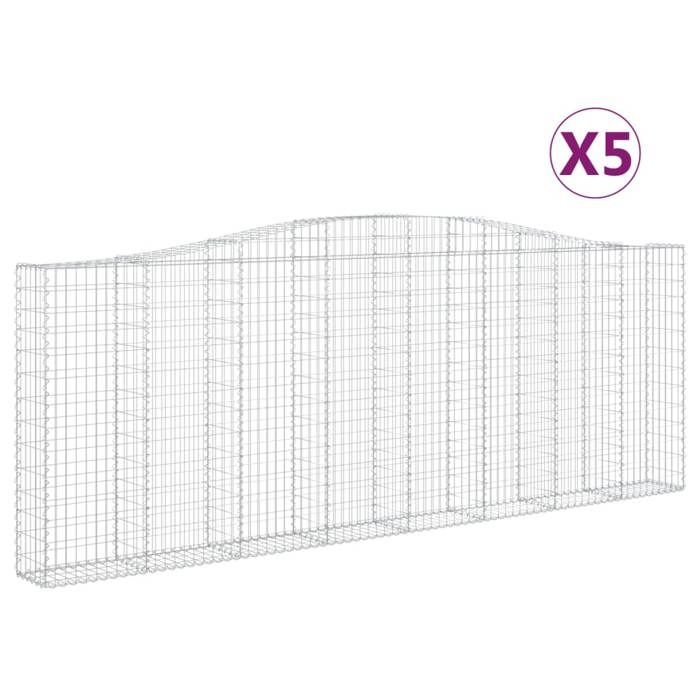 VidaXL 5x Paniers à Gabions Arqués Cages à Gabions Arquées Murs de Gabion Barrières de Jardin Terrasse Extérieur 3145855