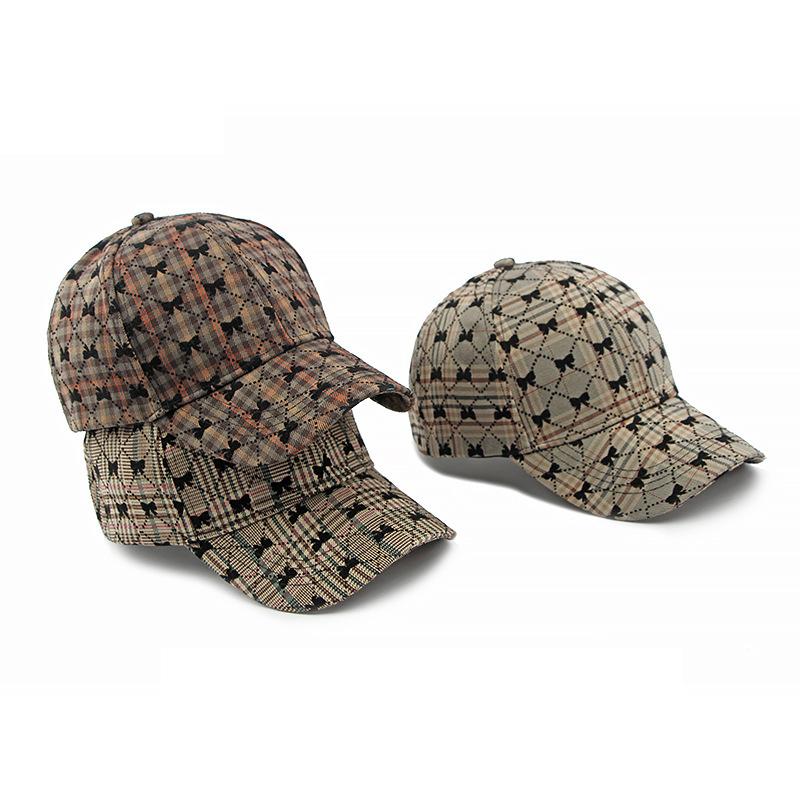 Spring Autumn Baseball Cap Women's Bow Print Cap Sunscreen Hat