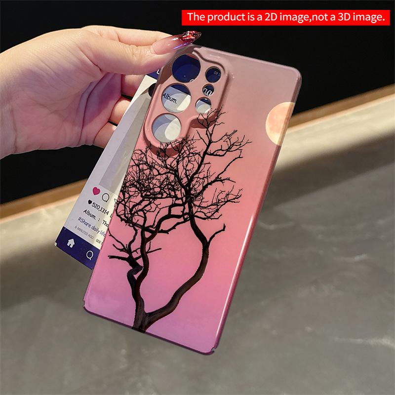 2DFlat Samsung Phone Case Moonlit Silhouette Tree Phone Case Applicable To Galaxy S22 S23 S24 S25ULTRA S26 A12 A13 A14 A15 A16