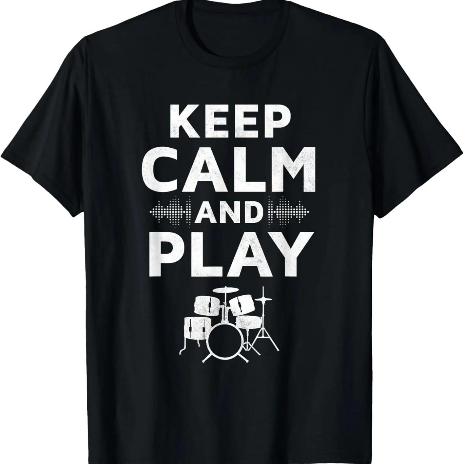 Flaming Skeleton on the Drums T-Shirt S