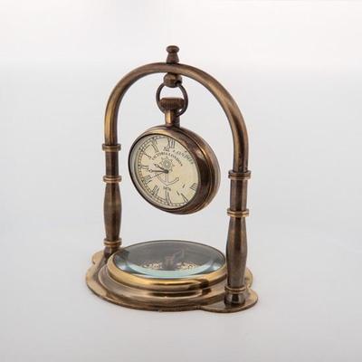 15.24cm Victorian Nautical Table Clock and Mantel Shelf Clock with Compass Home Office Decor