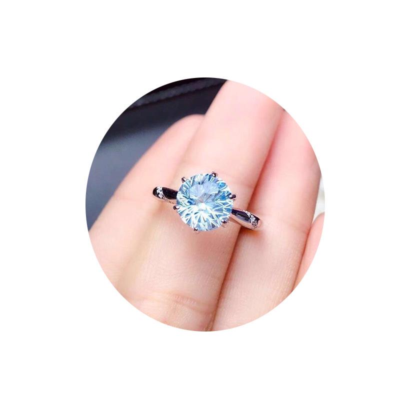Exquisite 2 Carat Fancy Cut Diamond & Aquamarine Ring