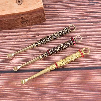 Ear Cleaner Brass Naked Women Remover Earpick Tiny Spoon Keychains Vintage Brass