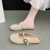 Baotou half-drag women's outer wear 2025 spring and summer new French flat-soled soft-soled fashionable women's one-pedal Doudou single shoes