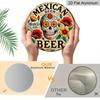 2D Flat 1pc, 8x8 in, Mexican Beer Themed Round Aluminum Metal Decorative Signs & Plaques - Wall Decor for Indoor/Outdoor Use - Durable Beer Brand