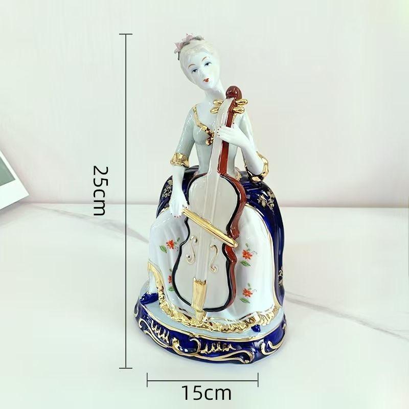 European Western Women Ceramic Statue Decoration Items Home Livingroom Furnishing Accessories Office Desktop Sculpture Ornaments