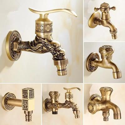 Anituqe – grue de Machine à laver en Bronze, robinet d'extérieur décoratif, robinet de jardin Vintage, vadrouille murale en laiton WF