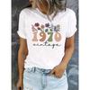 Printed Women's T-shirt Casual Simple Round Neck Short Sleeved Top Women's Clothing