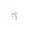 New Fashion Trend Unique Design Elegant Exquisite Vintage Pearl Open Ring Women Jewelry Party Premium Gift