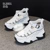 thick-soled Roman leather sandals summer new national style thick-soled inner height increase small casual pig cage shoes