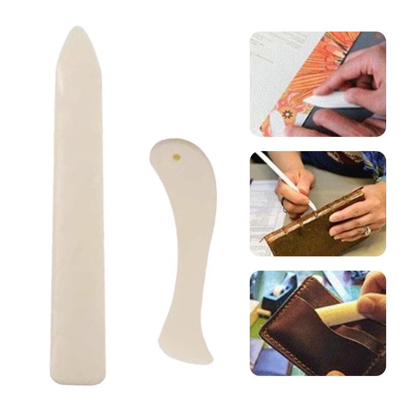 2PCS Leather Working Tool Bone Folder For Leather Craft Scoring Folding Creasing Edges Paper Plastic Handmade Sewing Tools Part