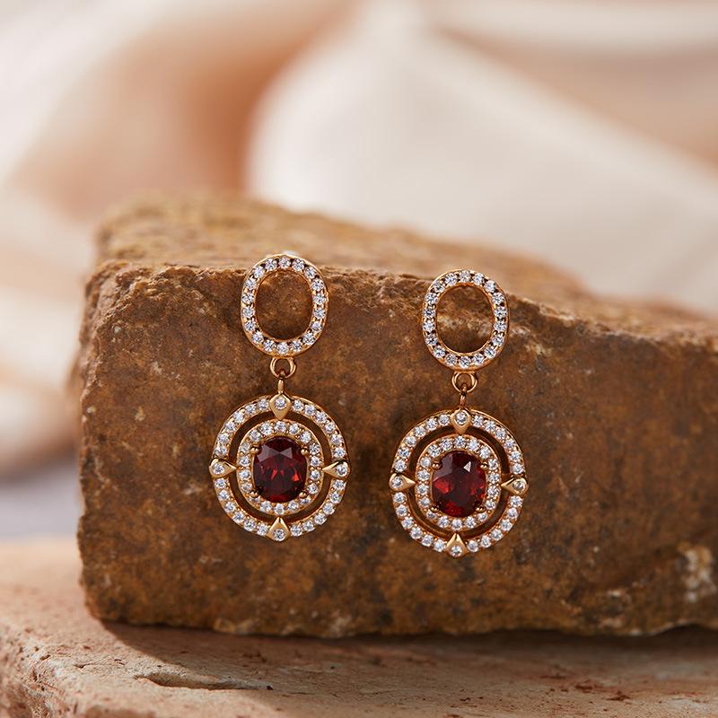 High Sense Light Luxury S925 Sterling Silver Plated 18K Gold Natural Colored Treasure Collarbone Chain Necklace Pendant Niche Jewelry