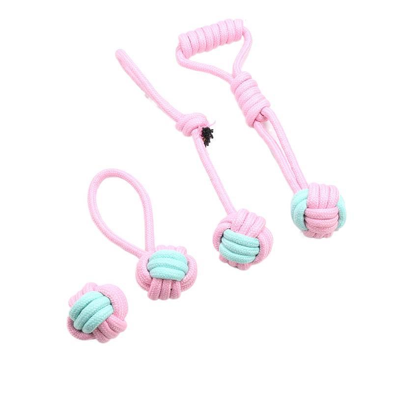 Juego de Juguetes para Mascotas de Cuerda de Algodón Perro Gato Resistente a Mordeduras Cuerda para Masticar Bola con Nudo Juguetes para Exteriores Limpieza Dental Molar Juguete para Mascotas Cuerda de Algodón Duradera