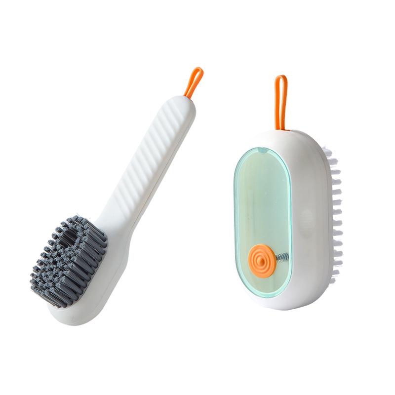 Automatic Liquid Dispensing Long-Handled Shoe Brush with Soft Bristles for Multi-Purpose Cleaning