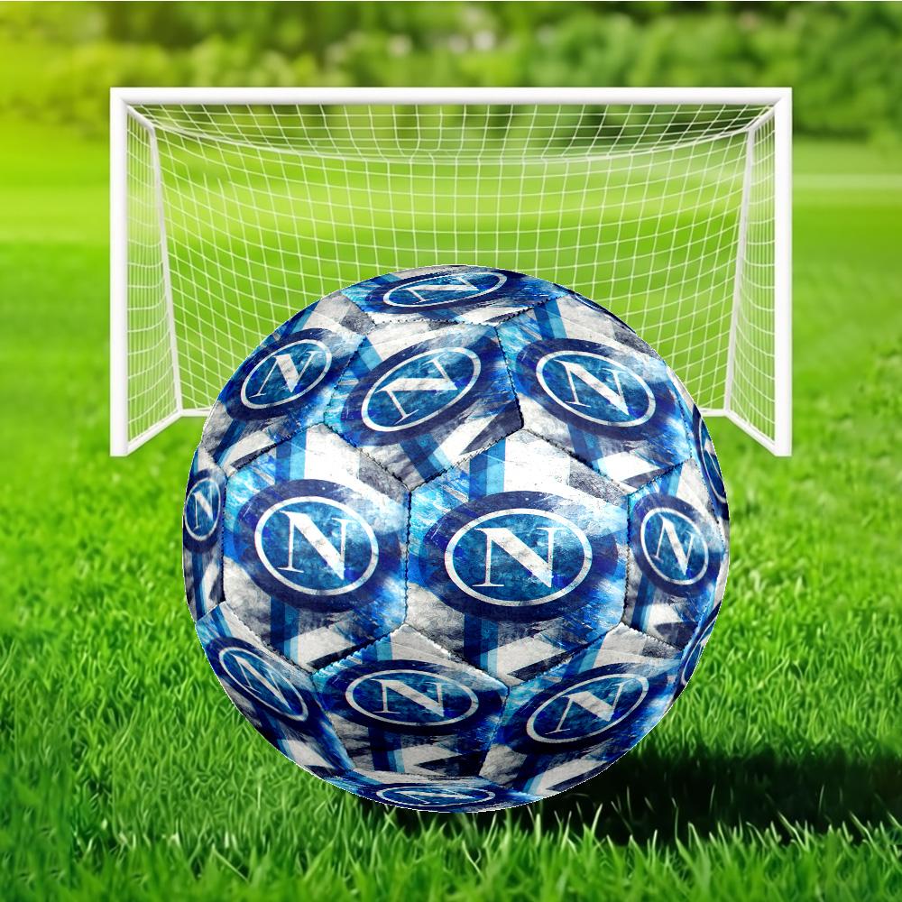 Napoli Blue Energy Symbol Size 5 Soccer Ball, Suitable for Training and Matches, High-Elasticity, Wear-Resistant Material Gift for Fan