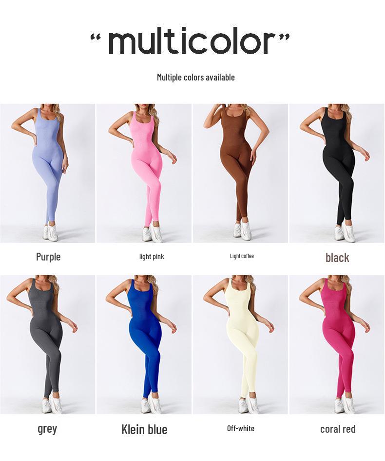 Baoshun Ribbed Seamless Yoga Jumpsuit with Chest Pad for High-Intensity Training