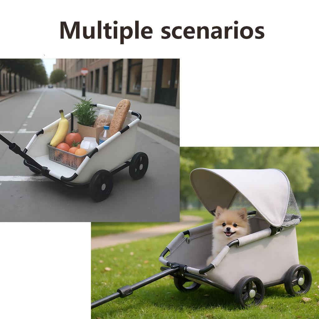 Cochecito de Mascotas Plegable Compacto para Gatos y Perros Carrito de Juguete para Niños con Tirador Transportín para Mascotas para Salidas