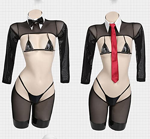 Princess Outfit: Rebel Rabbit Bunny Girl Costume, See-Through Tulle, Open-Chested, Sensual, Ultra-Sexy, Seductive, Cosplay Costume, Size L