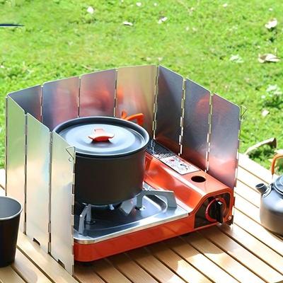 8/10 Tablets Style Collapsible Gas Stove Windshield, Outdoor Camping Cookware Windshield, Aluminum Stove Windshield for Outdoor Cooking