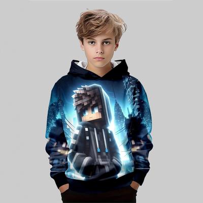 Hanorac pentru băieți personalizat, la modă, cu imprimeu digital 3D din seria de desene animate pentru copii