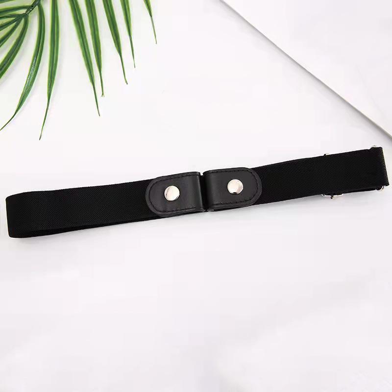 Women's Punch-free Decorative Style Lazy Belt Versatile Jeans Invisible Elastic Without Marks and Elastic Student Belt