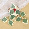 30PCS Fake Plant Artificial Holly Berry Leaves Handmade Materials Red Berries  Christmas Decoration
