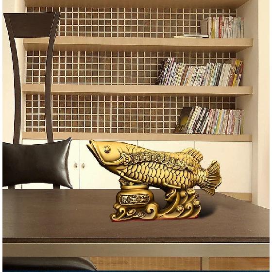 High Quality Copper Fish Ornaments Gold Dragon Home Living Room Office Decor