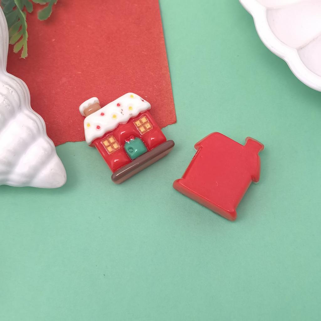 Kawaii Cartoon Christmas Series Flatback Resin Cabochon DIY Headwear Craft Doll House Accessories