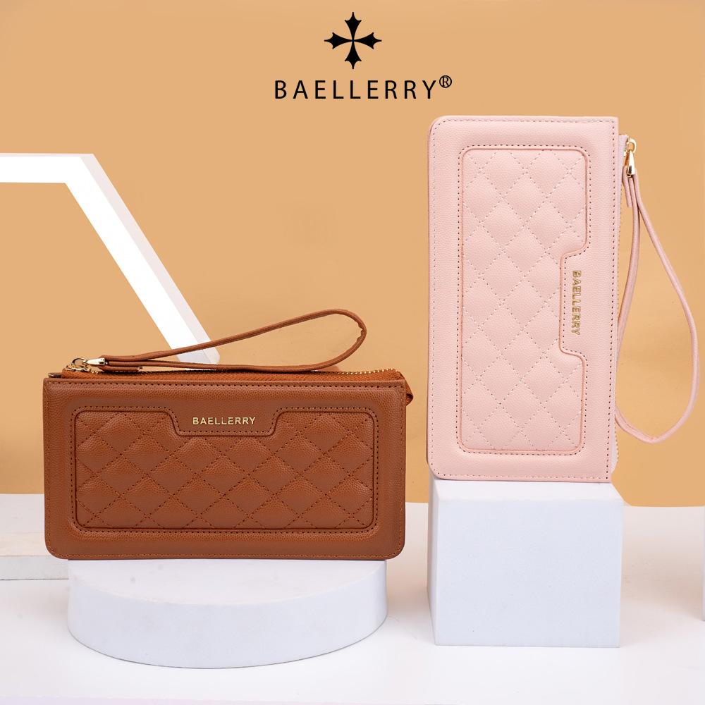 Baellerry Women's Cell Phone Bag Multi-card Slot Long Purse Zipper Coin Purse Fashion Pu Leather Wallet with Lanyard
