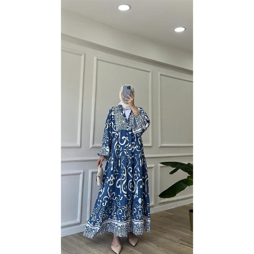 Rochie din viscoza cu model din stofa premium