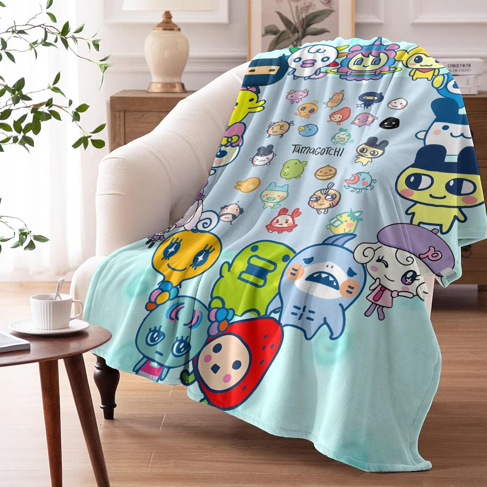 T-Tamagotchis Throw Soft Flannel Throw Summer Blanket Lightweight Cozy Nap Blanket For Sofa Bed Travel