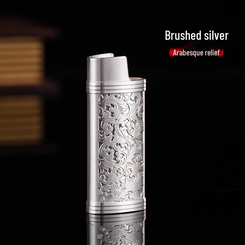 **J5 Bic Retro Mini Metal Lighter Set - Creative Fireworks Shell Design**