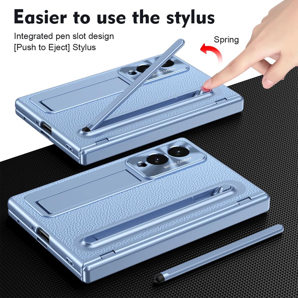 For Samsung Galaxy Z Fold 8 Fold 8 Wide Phone Case with Hidden Stand, Integrated Pen Slot, with High-definition Film
