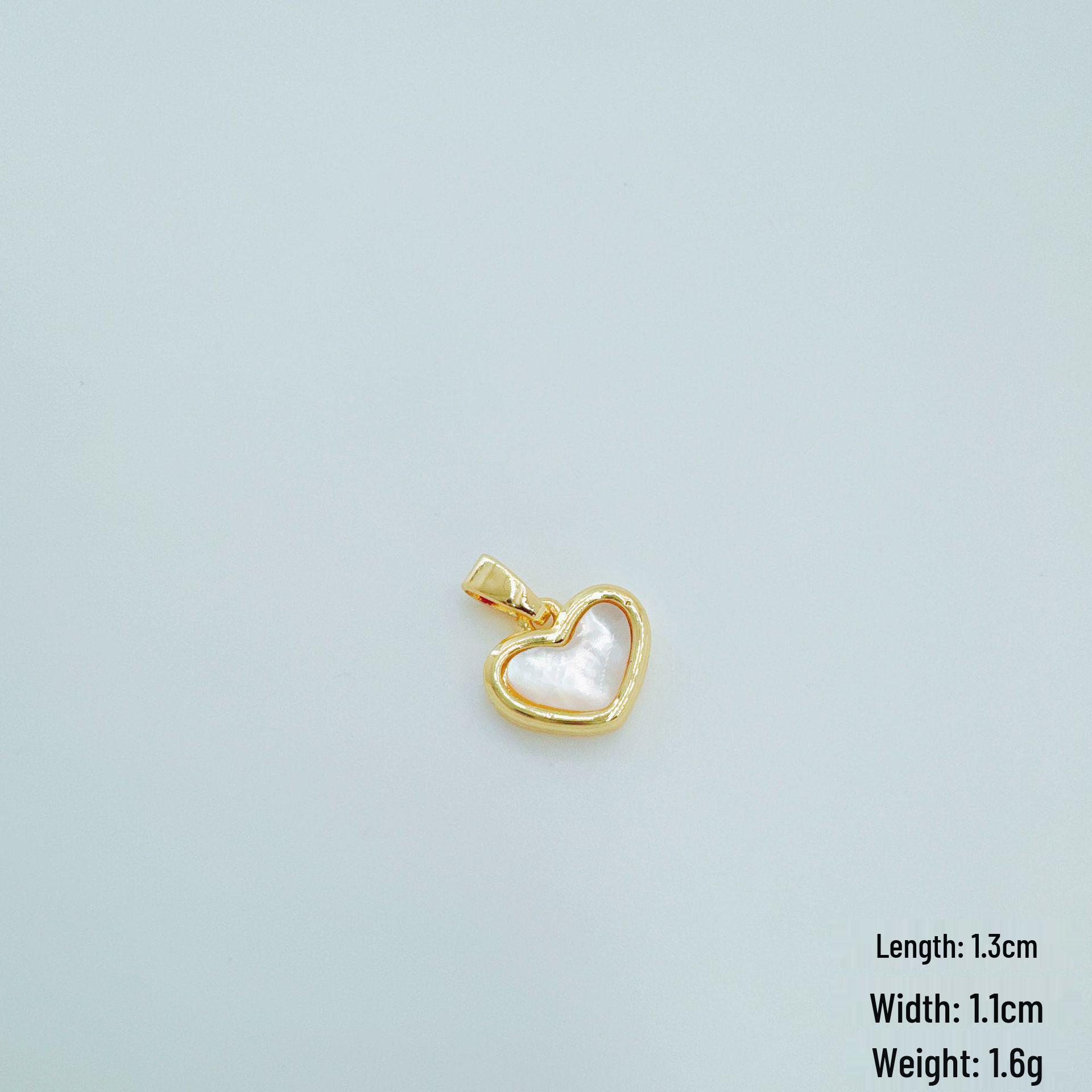 18k Gold-Plated Heart & Sun Mother-of-Pearl Necklace Pendant