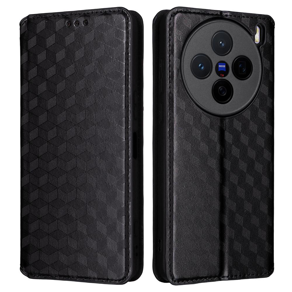 Leather Case for Vivo X200s 5G Wallet Rhombus Imprinted Phone Cover