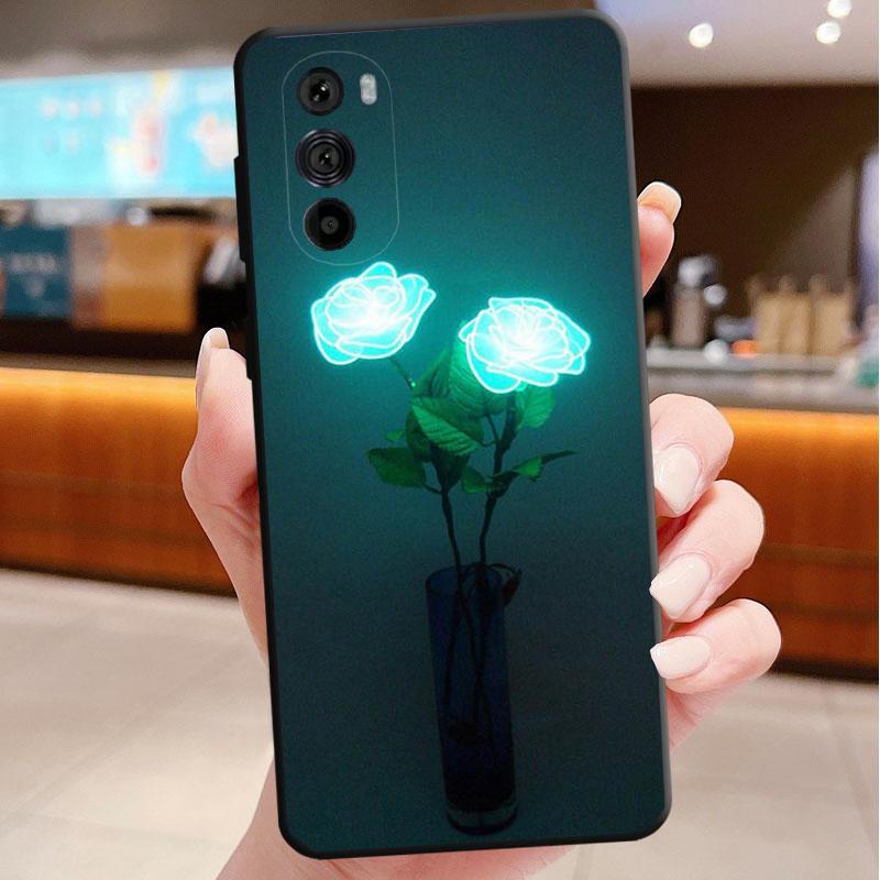 

Phone Case For Motorola Edge 50 40 Pro 60 50 40 30 Ultra Neo Fusion Moto G85 G72 G53 G54 G84 G13 G32 Rose in the dark Moto G32