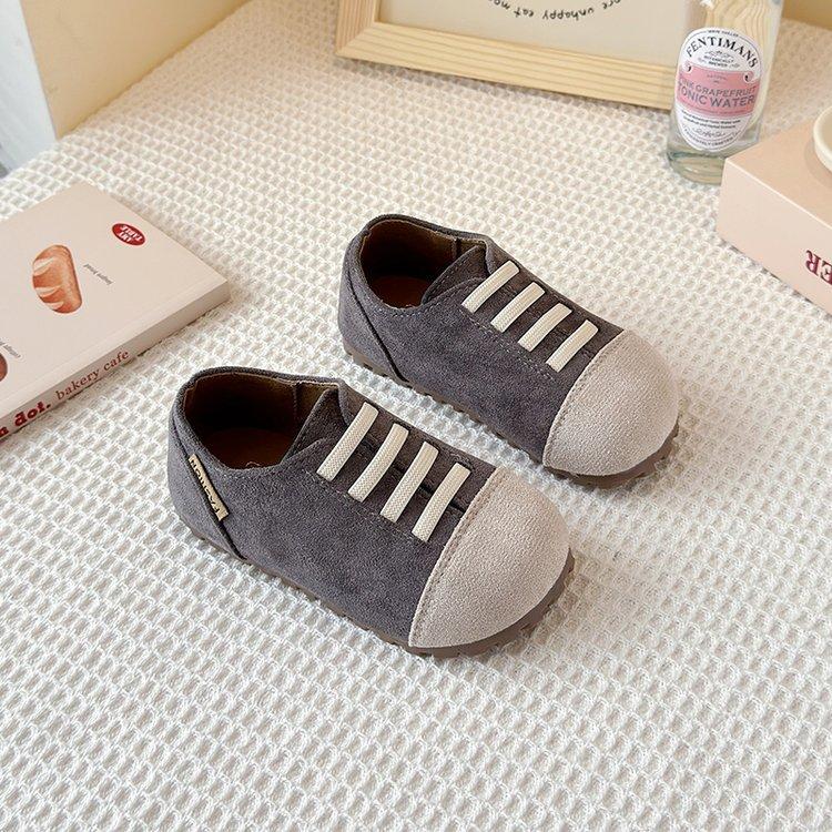 

Корейская версия classmate 2025 ретро корейская версия нейтральная детская универсальная детская обувь для мальчиков и девочек с круглым носком нескользящая кожа Мори 31 серый