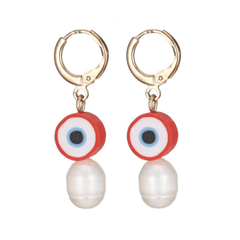 

Богемные серьги-кольца с пластиковым жемчугом для женщин и девочек, подвески, красивые серьги-капли с злыми глазами, ювелирные изделия, подарки