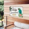 Autravelco It's Five O'clock Somewhere 12x18 Inch Metal Signs Farmhouse Shop Kitchen Dining Room Wall Decor Garage Signs Macaw Summer Hawaiian