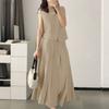 ZANZEA Women Sleeveless Vest Tops and Long Skirts Summer Two Piece Suit Sets