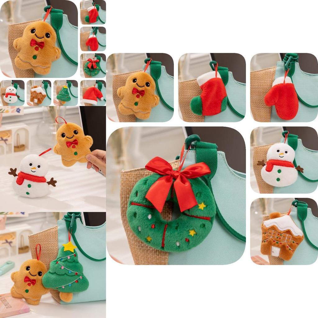 Adorable Plush Christmas Ornaments Collection Featuring Snowman Gingerbread Man Decor