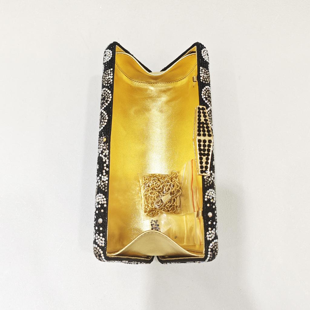 Gold/Silver Flower Women Evening Bag Clutch Crystal Blue Party Dinner Clutches Rhinestone Lady Prom Formal Clutches Banquet Purs